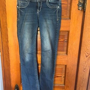 Wallflower Dark Blue Straight Leg Jeans